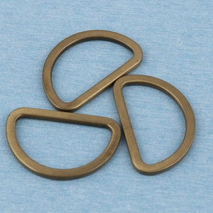 Bronze Metal D-Rings: 1.5&quot; Welded D Hooks for Bag Straps