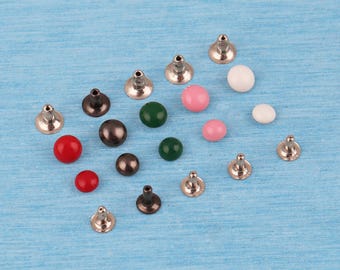Solid Color Cap Dome Rivets – Multicolor Decorative Fasteners for Leather Crafts(6/5mm)