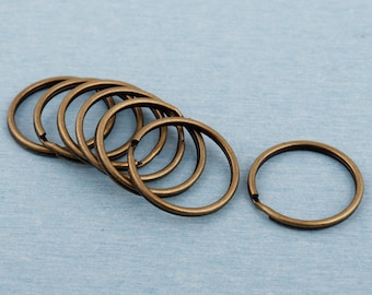 Chaveiros de latão antigo dividido: chaveiro de metal de 30 mm