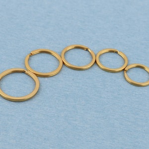 Brass Flat Split Key Rings: DIY Keychain Hardware (25-35mm)