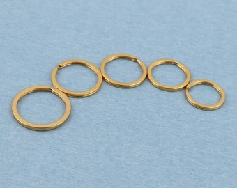 Porta-chaves de latão plano com fenda: ferragens para chaveiro faça você mesmo (25-35 mm)