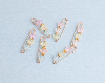 Beaded Safety Pins: Bear Paw Shape Shawl Scarf Brooch Pins,Jewelry Making - 64mm