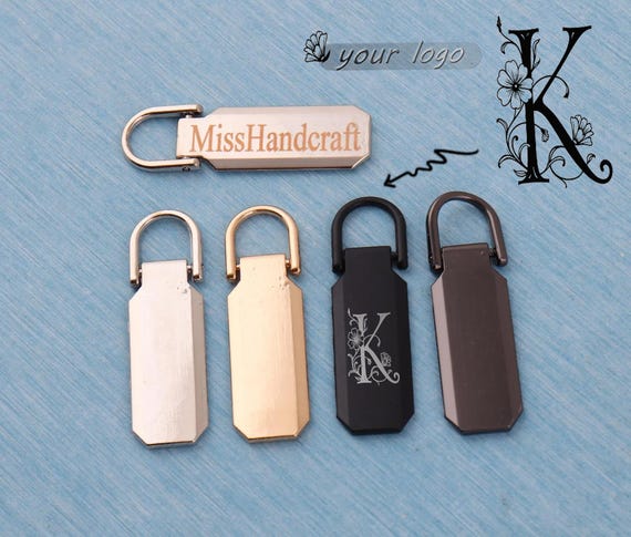 Custom Engraved Zipper Pull: Personalized Metal Zipper Tab, 50mm