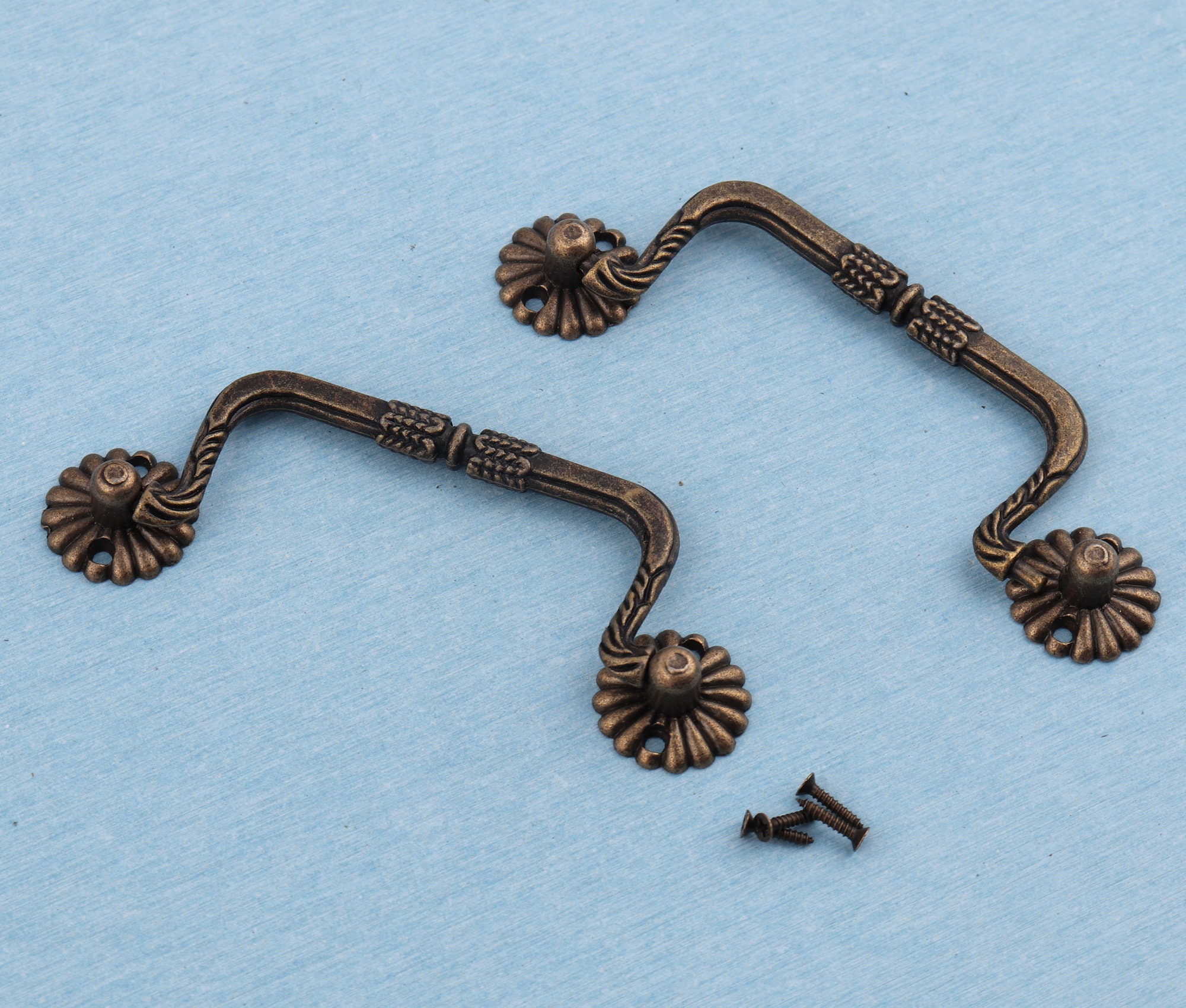 105mm Length Vintage Classic Flower Drawer Pulls Handles Etsy