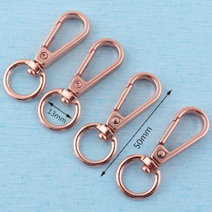Rose Gold Swivel Snap Clasps: Metal Lobster Buckles, 13mm, 10pcs