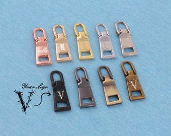 Customizable Engraved Metal Zipper Pull: DIY Handbag & Apparel (28x10mm)