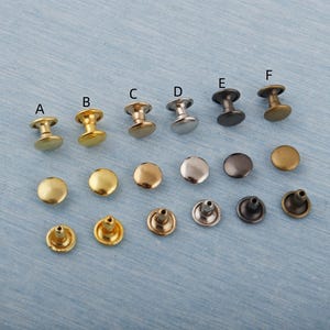 Rivets champignon : rivets ronds en métal simple de 8 mm, 100 jeux