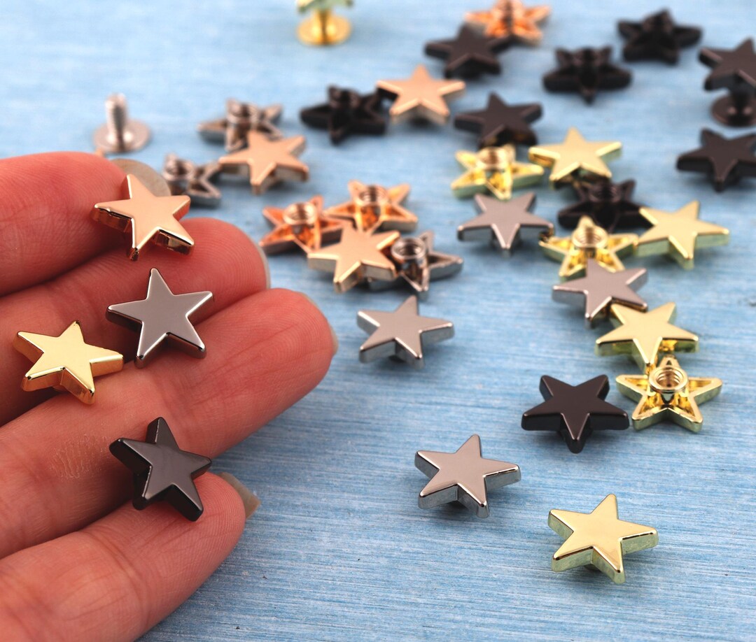 Metal Star Rivets: 12mm Screw Studs, DIY Leather Crafts - Etsy