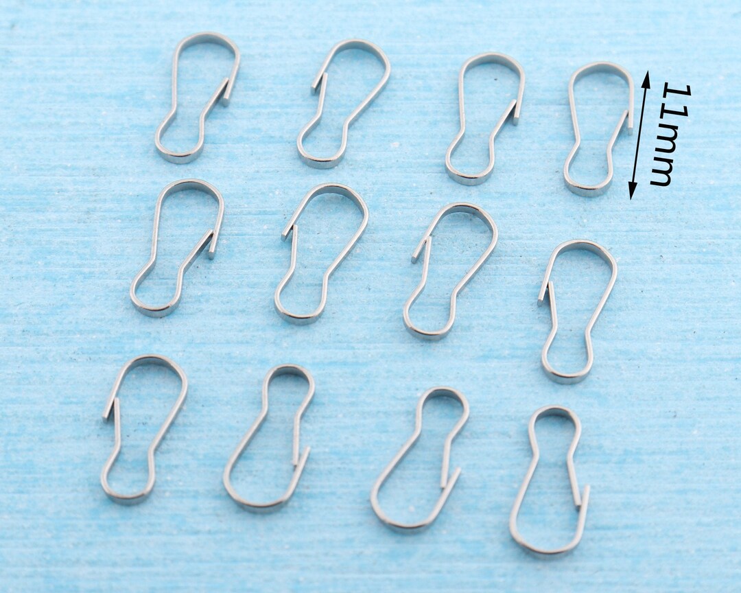 50 Pcs Stainless Steel Lanyard Hook,11mm Silver Lanyard Snap Clip Hooks