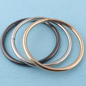 A pair 75mm metal bag handle,round purse handle bag frame, O shaped handle DIY purse handbag hardware-black/gold/silver