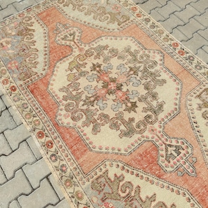 5x7 Decor Rugs, 5x7 Turkish Carpet, Area Rugs 5x7, Vintage Wool Rug, Oushak Rug Red, 5x7 Red Rugs, Handwoven Rug, Boho Modern Rug, 5x7 Rugs