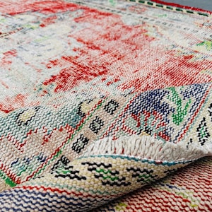 6x8 Turkish Rug, Vintage Rug 6x8, Handmade Wool Rug, 6x8 Area Rugs, Old Rugs Boho, Decorative Carpets, Oushak Carpets, 6x8 Red Rugs, 6x8 Rug