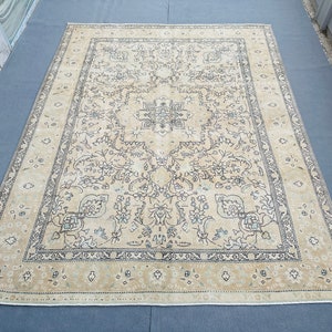 Large Rug 10x12, Oversized Rug 10x12, Turkish Area Rug, Beige Brown Rug, Vintage Oushak Rug, 10x12 Bohemian Rug, Wool Rug 10x12,10x12 Carpet