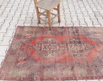 Vintage Anatolian 3.4x5.8 Ft Rug Turkish Rug , Anatolian Runner rug , Hand Knotted Runner,Wool rug,Runner rug,Vintage Rug,oushak rug,