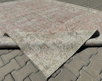 Großer gewebter türkischer Oushak-Teppich aus Wolle, 230x300