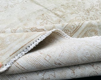 Großer Wollteppich, Wollteppich, Oushak Teppich, Handgeknüpfter Wollteppich, Wollteppich, Handgeknüpfter Wollteppich, Beige