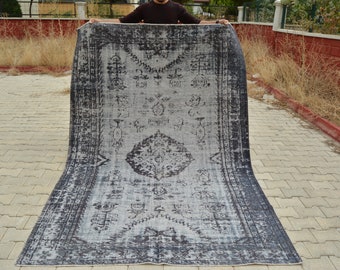 Turkish Rug  5.6x8.6 feet Overdyed rug,anatolian rug,oushak rug,Boho Decor,vintage rug,Antique rug,handmade rug,Tribal rug,carpet rug