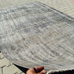 6x9 Gray Black Rug,6x9 Modern Rug,Overdyed Rug,Turkish Area Rug,Handmade Vintage Rug,6x9 Feet Rugs,Oriental Wool Rug ,Large Oushak Rugs
