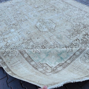 Neutral Large Rug 10x12, 10x12 Oversize Rug, Beige Rug, 10x12 Vintage Rug, Area Vintage Rug, Large Oushak Rug, Oversize Area Rugs, 10x12 Rug