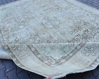 Neutral Large Rug 10x12, 10x12 Oversize Rug, Beige Rug, 10x12 Vintage Rug, Area Vintage Rug, Large Oushak Rug, Oversize Area Rugs, 10x12 Rug