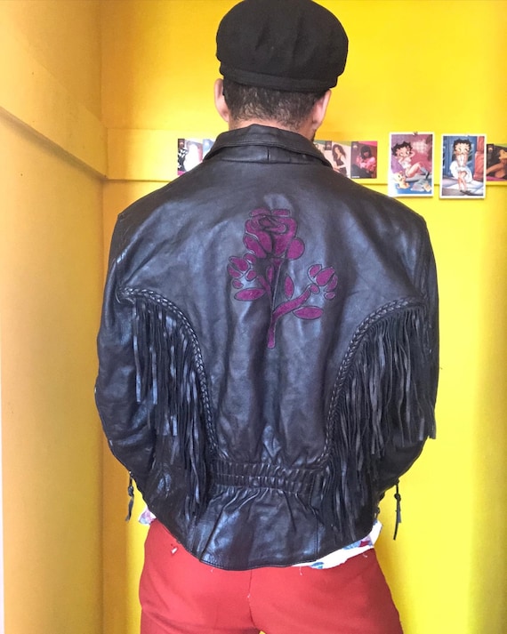 Vintage fringe leather jacket
