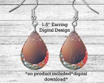 Glitter Sparkle Wild Bokeh Earring Instant Download Design Template Bundle PNG, Craft, Clip Art Design