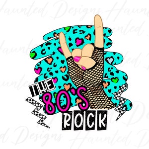 Rock n Roll Cheetah Hand Sublimation Design PNG Clipart Craft, Digital Download DTF