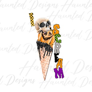 Eis I Screme Halloween lustige Design-Datei PNG, Handwerk, Clip Art Design, digitaler Download DTF