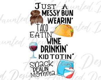 Funny Mom Taco Snack Dealer Watercolor Instant Digital Download Sublimation Design PNG Clipart Craft DTF