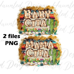 Mamacita Babycita bundle Mexican Cinco De Mayo Sublimation Design PNG Clipart Craft, Digital Download DTF