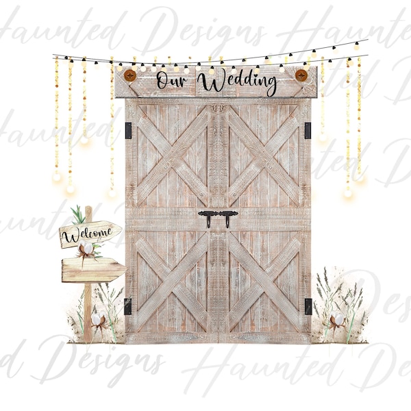 Barn Door Wedding Fall Design PNG, Craft, Clip Art Design, Digital Download DTF