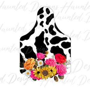 Farm Cow Tag Cow Print Design PNG, Craft, Clip Art Design, Digital Download DTF