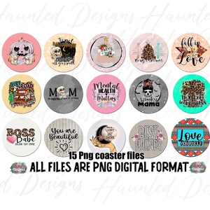 Car Coaster Bundle Templates Design Bundle PNG, Clip Art Design, Instant Digital Download