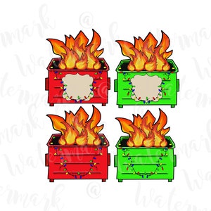 Ornamento per cassonetti di spazzatura, download digitale istantaneo, PNG, artigianato, design clip art DTF
