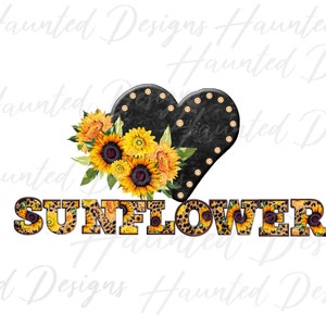 Chapiteau tournesol coeur noir PNG, artisanat, clipart, téléchargement DTF