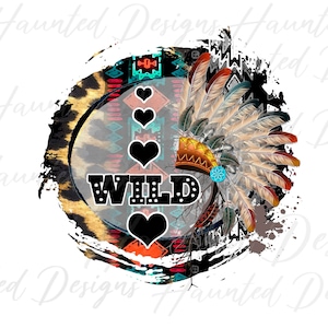 Tocado de espíritu salvaje con plumas gitanas, diseño bohemio desgastado por sublimación, PNG, manualidades, imágenes prediseñadas, descarga digital instantánea (DTF)
