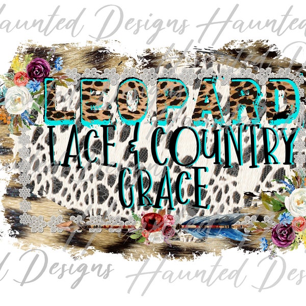 Leopard Lace Country Shabby Chic Lace Grace PNG, Craft, Clip Art, Instant Digital Download DTF
