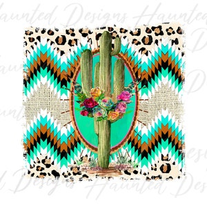 Tribal Cheetah Cactus Mexico PNG, sublimatie ontwerp, instant digitale download, ambacht, Clip Art Design DTF