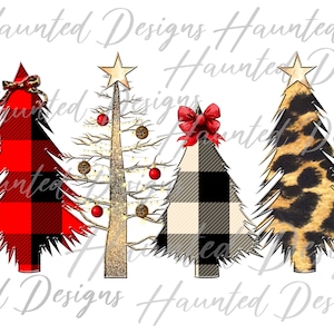 Wilde kerstboom luipaard selectiekader Buffalo geruite sublimatie ontwerp PNG Clipart Craft, digitale download DTF