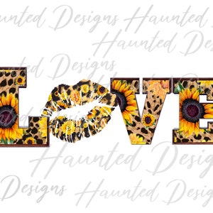 Amour léopard tournesol chapiteau PNG, artisanat, clipart, téléchargement DTF