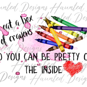 Archivo de diseño de sublimación de crayones Eat a Box (PNG, Manualidades, Clip Art, Descarga digital DTF)