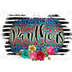 Sports Panthers Pride Cheetah Stripe Instant Digital Download Sublimation Design PNG Clipart Craft DTF