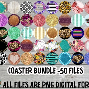 HUGE Car Coaster Bundle Templates Design Bundle Sunflower Cheetah PNG, Clip Art Design, Instant Digital Download