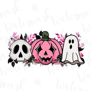 Ghost Skull Horror Halloween Sublimation Design PNG Clipart Craft, Digital Download DTF