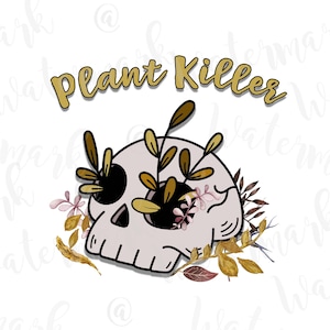 Plant Killer Skull Planter PNG, Handwerk, Clip Art, Sofortiger digitaler Download DTF