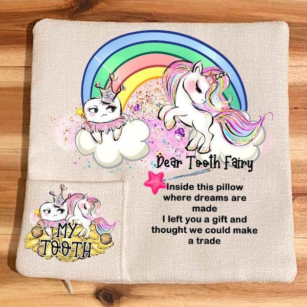 Tooth Fairy Unicorn Pillow Digital Design Girl Instant Download Design Template Bundle PNG, Craft, Clip Art Design