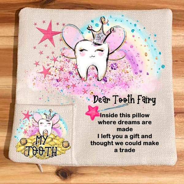 Tooth Fairy Pillow Digital Design Girl Instant Download Design Template Bundle PNG, Craft, Clip Art Design