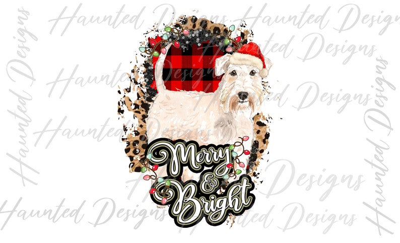 Download Wheaten Merry and Bright Christmas sublimation design PNG ...