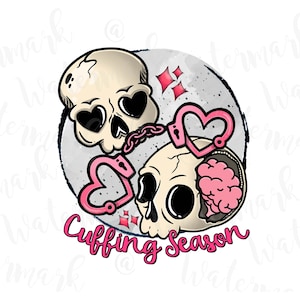 Caveiras da Temporada de Algemas Design de Sublimação PNG Clipart Artesanato, Download Digital DTF
