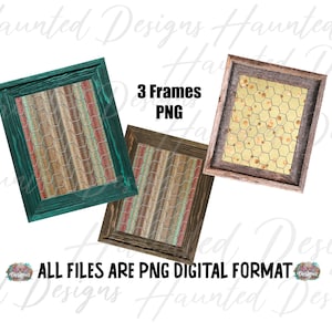 Wood Frame Chicken Wire Rustic Bundle PNG, Craft, Clip Art Design, Instant Digital Download